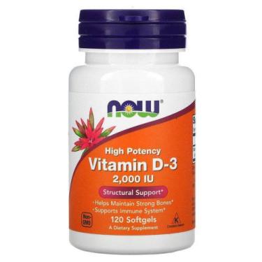 Imagem de Vitamina D-3 2,000 Iu 120 Cápsulas Now Foods - sku 3620