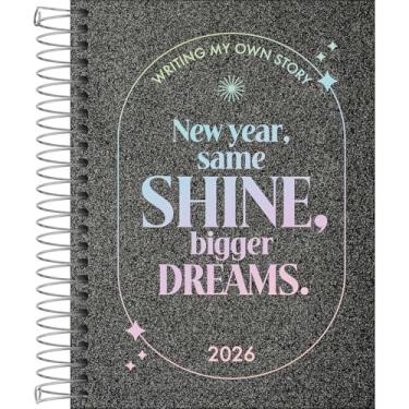 Imagem de Tilibra - Agenda Espiral Diária 11,7 x 16,4 cm Shine 2026 - Preta