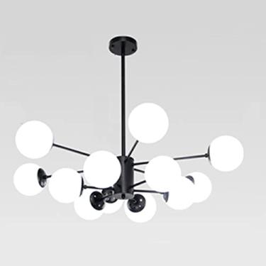 Imagem de Lustre Sala de Jantar Lustres LED Luzes Pendentes Ajustáveis Luminárias de Teto de Madeira (Cor: 6018-3 Preto, Tamanho: ABATÍBRIO BRANCO) (Cor: 6018-12 Preto,