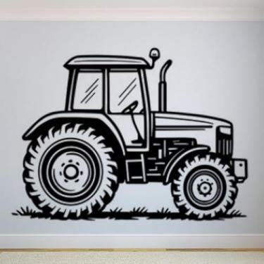 Imagem de Adesivos de parede de trator, pôsteres de parede de motocicleta de quatro rodas, decalques de arte de carro grande, murais decorativos para quarto das crianças 118 x 105 cm