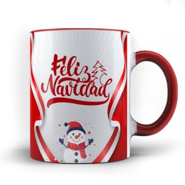 Imagem de Caneca xicara porcelana Feliz Natal Feliz Navidad 25 (Preta)