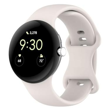 Imagem de iPANWEY Pulseira de silicone macio compatível com Google Pixel Watch 4, 3, 2, 1, masculina e feminina, respirável, durável para Google Pixel Watch séries 1, 2, 3, 4, 4 de 45 mm e 41 mm