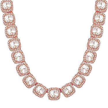 Imagem de Apzzic Corrente de tênis quadrada gelada de 12 mm, micropavê de zircão cúbico, 1 fileira, diamante, elos cubanos, pulseira, joias hip hop com caixa de presente para homens e mulheres, Banhado a ouro,