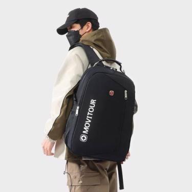 Imagem de Mochila Unissex Notebook com Cadeado, Entrada para USB/ Fone de ouvido