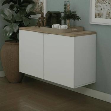 Imagem de Balcão nature 110cm estilare blc4035 branco/carvalho