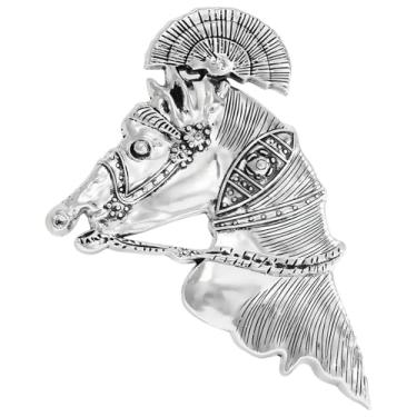 Imagem de Broche de cavalo de corcel para mulheres homens moda metal texturizado vintage pônei armadura broches alfinetes de lapela acessórios de roupas requintadas aniversário aniversário corrida joias
