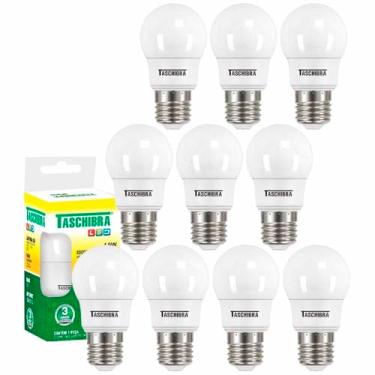 Imagem de 10 Lâmpada Bulbo Led Tkl 30 4,9w Taschibra Luz Quente 3000k
