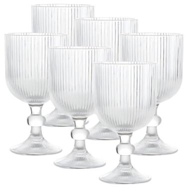 Imagem de Jogo Copos Canelado e Taças Versalhes Clear Jogo e Ideal para Casa, Escritório, Bar, Decoração e Uso Diário(Kit 12 Taças)