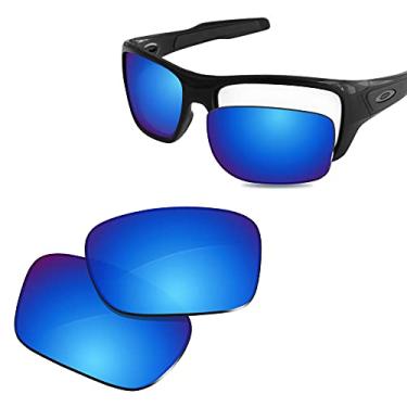 Imagem de Glintbay Lentes de óculos de sol de substituição 100% precisas para Oakley Turbine OO9263 - Espelhado azul gelo polarizado