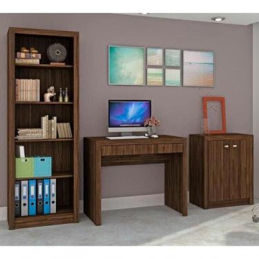 Imagem de Conjunto Escritorio Completo 3 Peças Cj16 Nogal Nogal - TECNO MOBILI