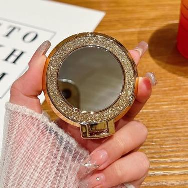 Imagem de Suporte de anel espelhado moderno com fivela circular portátil adequado para iPhone 16 15 Samsung Xiaomi, dourado