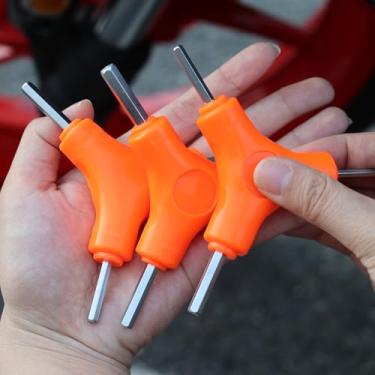 Imagem de Conjunto de chaves hexagonais trigeminal aço carbono 3 em 1 para ferramentas manuais de reparo de carro de bicicleta (4-5-6 mm)