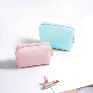 Imagem de 2 peças de mini bolsa cosmética portátil para noivas, bolsa de armazenamento elegante, porta-moedas, batom, bolsa com zíper para mulheres, fácil de colocar em itens do dia a dia, pequena, conveniente