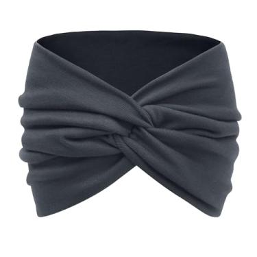 Imagem de Bandanas de turbante largas para mulheres, faixas de cabeça extra largas de 17 cm, bandanas de cabelo com nó antiderrapante, acessórios de cabelo modernos