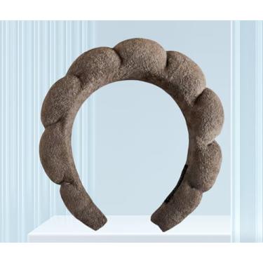 Imagem de Bandanas de spa para lavar o rosto ou cuidados com a pele facial, pacote combo de faixas de cabeça de maquiagem inchadas para máscara de lavagem de rosto, faixa de cabeça de pele café escuro 19