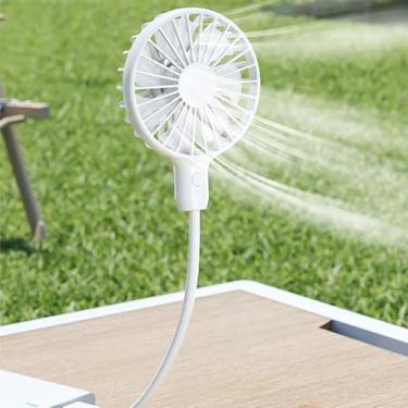 Imagem de Mini ventilador USB portátil branco com interruptor para fonte de alimentação móvel, plugue de computador, refrigeração silenciosa, pequeno ventilador