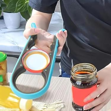 Imagem de Abridor de pote antiderrapante, removedor de tampa de garrafa, abridor de lata de borracha, prendedores de cozinha para remover tampas, tampas e garrafas teimosos, ótimos utensílios de cozinha para