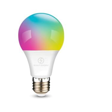Imagem de LED RGB Lâmpada Inteligente, 16 Cores, Base E27, 5W, Controle Remoto 24 Botões, 11x6x3.5cm, Iluminação Decorativa para Festa, Casa, Escritório