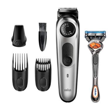 Imagem de Braun Aparador de barba BT5260, aparador de cabelo para homens, sem fio e recarregável, mini barbeador, aparador de detalhes com lâmina Gillette ProGlide