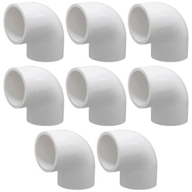 Imagem de Cionyce 8 peças de encaixe de cotovelo de 90 graus PVC 90 graus - acessórios de canto de tubo branco para sistema de irrigação por gotejamento HE051-3/4, irrigador, construção de móveis DIY