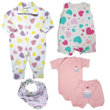 Imagem de Kit Roupa de Bebê com 5Pçs Enxoval Menino Menina com Bandana - Koala B