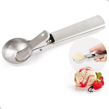 Imagem de 2X Pegador Colher De Sorvete Bola Ejetor Inox A