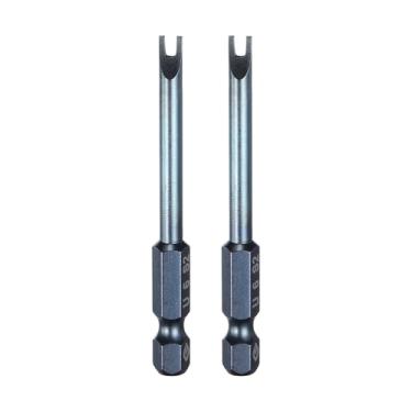 Imagem de HARFINGTON 2 peças de chave de fenda tipo U 1/10.2 cm haste hexagonal U6 cabeça magnética 6,6 cm comprimento S2 aço em forma de U chave de fenda para reparo, chave de fenda elétrica, azul