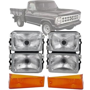 Imagem de Kit Farol F1000 F4000 85 86 87 88 89 90 91 92 + Lente Ambar
