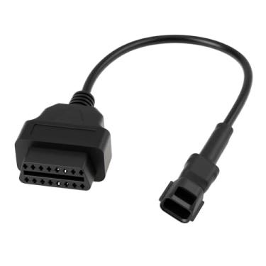 Imagem de YINETTECH Cabo adaptador de diagnóstico OBD2 de 3 pinos para 16 pinos compatível com conector de motocicletas Kymco para leitura de código de falha