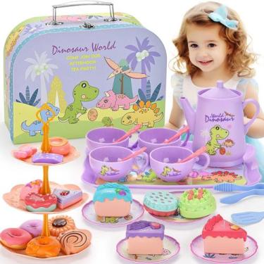 Imagem de Conjunto Tea Party Dinosaurs Lajeje para meninas com estojo de transpo