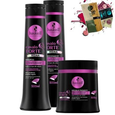 Imagem de Kit Haskell Cavalo Forte Hidra Sh, Cond e Masc 500ml