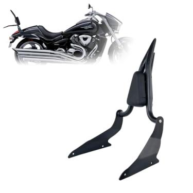 Imagem de Kinglemc Suporte de bagagem ajustável destacável Sissy Bar encosto de passageiro para Suzuki Boulevard M109 R com ferragens de ancoragem