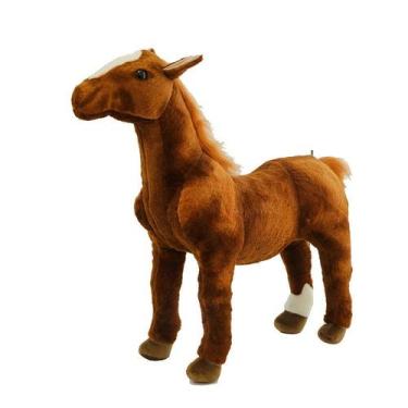Imagem de Boneca de brinquedo de pelúcia, figura realista de cavalo em pé de 40 