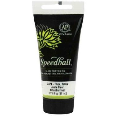 Imagem de Tinta Xilogravura Speedball Base Agua 3424 Fluor Yellow 37Ml
