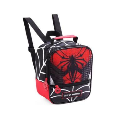 Imagem de Lancheira Térmica Infantil Spider Dark Escolar Meninos - Denlex