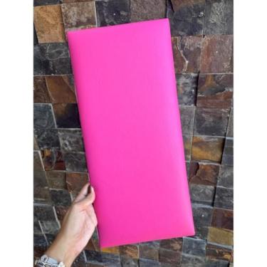 Imagem de Conjunto Cabeceira Cama estofado em couro sintético 45x20cm, decoração de quarto(ROSA COURINO,CASAL PADRÃO - 7 PLACAS)