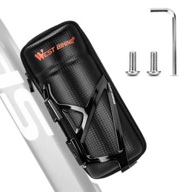 Imagem de Suporte para garrafa de água para bicicleta com bolsa de armazenamento - Gaiola leve e durável, kits de reparo de bicicletas portáteis, bolsa de ferramentas, acessórios de ciclismo adequados para