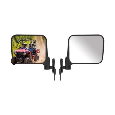 Imagem de Espelhos retrovisores laterais ajustáveis para Honda Pioneer 520 2021-2025, Honda Pioneer 500 2015-2023, espelho retrovisor lateral dobrável à prova de estilhaçamento de alta definição espelho convexo