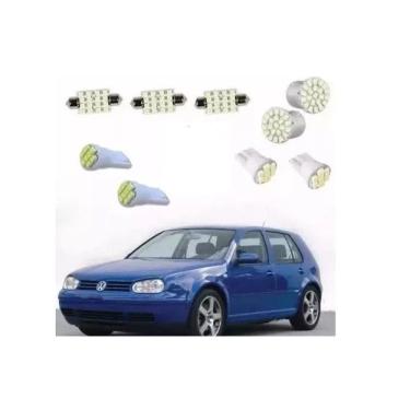 Imagem de Kit Led Golf VW Farolete Placa Teto Ré Blue Lion