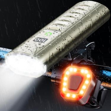 Imagem de Conjunto de luzes de bicicleta Prasky LED recarregável IP65 impermeáve