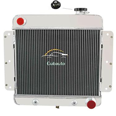 Imagem de Cubauto Radiador de alumínio completo compatível com Chevrolet Chevy II Nova SS Base L6 V8 1963 1964 1965, radiadores automotivos de núcleo de 3 fileiras