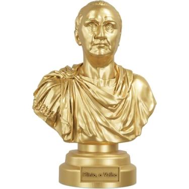 Imagem de Estátua Busto Plínio, o Velho - Naturalista Romano (Ouro)