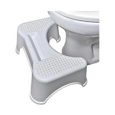 Imagem de Banquinho de Cócoras para Vaso Sanitário Apoio de Pés Ergonômico Antiderrapante Ideal para Evacuar com Mais Facilidade Melhorando a Saúde Intestinal e Promovendo Postura Correta