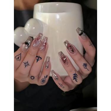 Imagem de 6 peças, suco de ervas, semipermanente, não reflexivo, padrão, símbolo, floral, borboleta, padrão, festa, presente, dedo, ombro, pescoço, clavícula, corpo, impermeável, adesivo de tatuagem