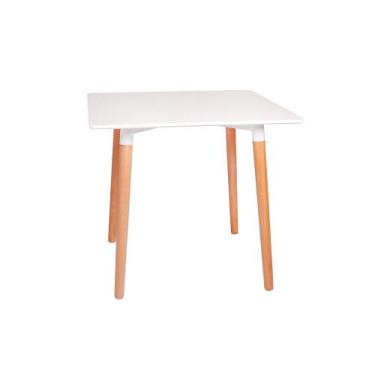 Imagem de Mesa Jantar Eiffel 80x80 Base Madeira - Branca - Magazine Decor