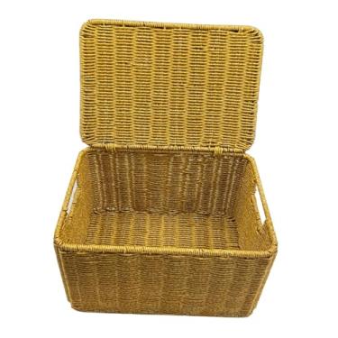 Imagem de Generic Cesto de armazenamento trançado, organizador para brinquedos, cobertores e outros objetos. Ideal para guardar roupas, roupas e outros itens em
