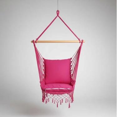 Imagem de Cadeira De Balanço Rede De Descanso Suspensa AZUL ROSA