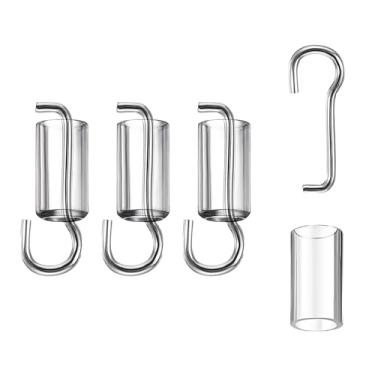 Imagem de Sgphrzlt Conjunto de 4 ganchos e mangas de substituição para varinha de persiana, fio de varinha inclinável e colarinho de manga para janela, kit de reparo de persianas verticais, trilho quadrado de