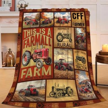 Imagem de Framhouse Manta de caminhão, cobertores de trator de lã, flanela, supermacio, aconchegante, quente, leve, para decoração de caminhões antigos, presentes para meninos, meninas, crianças, adultos