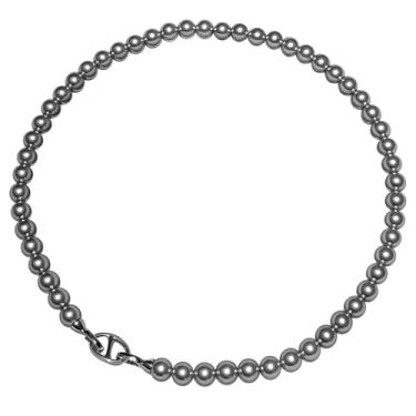 Imagem de Colar de pérolas cinza chique para mulheres, comprimento ajustável 45,7 cm, design exclusivo de inspiração taitiana, fecho de prata